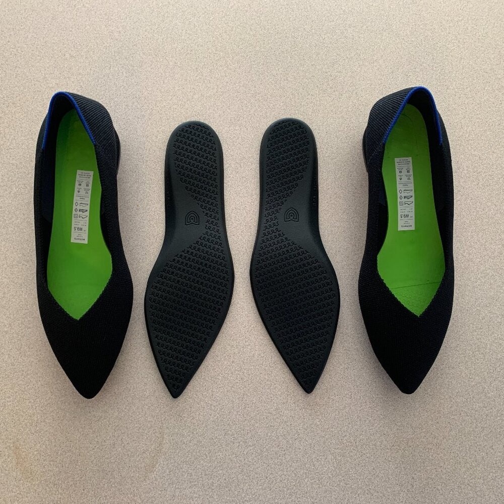 New Rothy's Heels Black Knit Fabric Size 9.5 - Picture 8 of 12